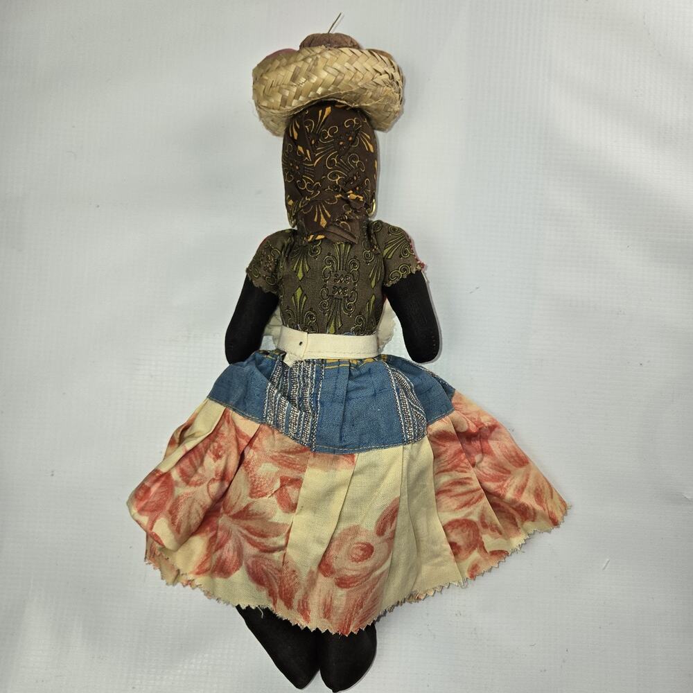 Vintage 1950/60s Caribbean Souvenir Rag Doll - Cayman Apron Folk Art - AS-IS TLC - Picture 4 of 8